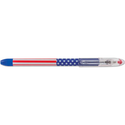 Pentel® R.S.V.P. Stars & Stripes Stick Ballpoint Pen, 0.7mm, Black Ink, Dozen