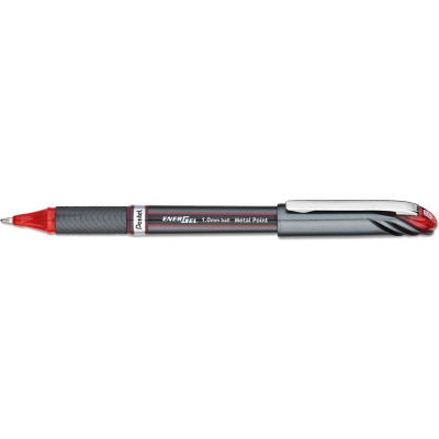 Pentel® EnerGel NV Stick Gel Pen, 1mm Metal Tip, Red Ink/Barrel, Dozen