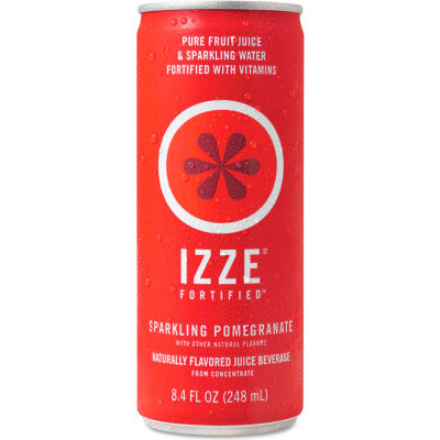 IZZE® Fortified Sparkling Juice, Pomegranate, 8.4 oz Can, 24/Carton