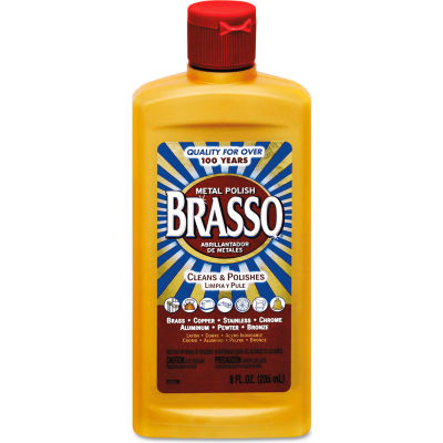 BRASSO Metal Surface Polish, 8 oz. Bottle, 8 Bottles - 89334