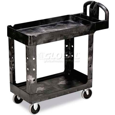 Rubbermaid® 4500-88 Tray Shelf Plastic Service Cart 2 Shelves 5" Casters