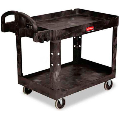 Rubbermaid® Premium Universal Plastic Utility Cart, 2 Shelf, 45-1/4"Lx26"W, Black