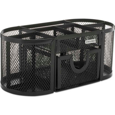 Rolodex™ Mesh Pencil Cup Organizer, 9-3/8"W x 4-1/2"D x 4"H, Black