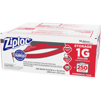 Ziploc® Brand 682257, Seal Top Gallon Storage Bags, 250/Box