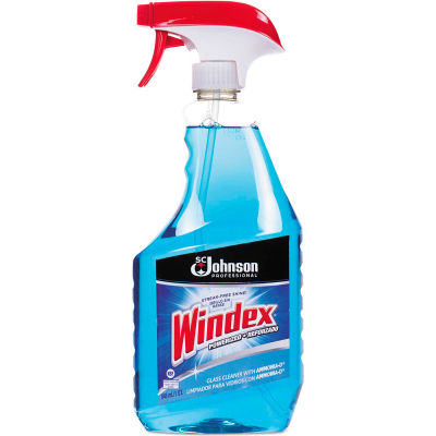 Glass Cleaner with Ammonia-D, 32 oz, Capped Bottle with Trigger, 12 Bottles - 695237