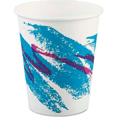 SOLO® Jazz Hot Paper Cups, 10 Oz., Polycoated, Jazz Design, 50/Bag