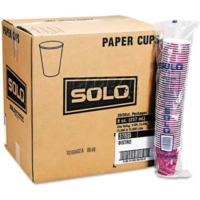 SOLO® Bistro Design Hot Drink Cups, Paper, 10 oz., 1000/Carton