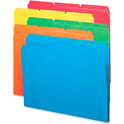 Smead® File Folders, 1/3 Cut Top Tab, Letter, Bright Assorted Colors, 100/Box