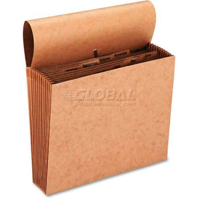 Smead® Jan-Dec Indexed Accordion Expanding Files, 12 Pockets, Kraft, Letter, Brown