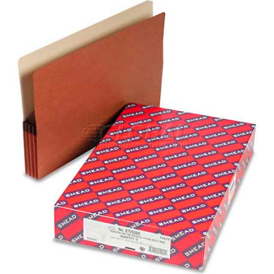 Smead® 3-1/2" Accordion Expansion File Pockets, 1/3 Tab, Lgl, Manila/Redrope, 10/Box