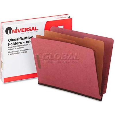 Red 10/Box UNIVERSAL 10316 Pressboard End Tab Classification Folders Six-Section Legal 