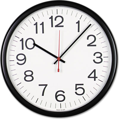 Universal Indoor/Outdoor Clock, 13-1/2", Black