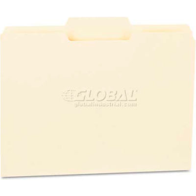 Universal® File Folders, 1/3 Cut Second Position, One-Ply Top Tab, Letter, Manila, 100/Box