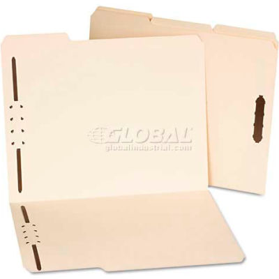 Universal® Manila Folders, Two Fasteners, 1/3 Tab, Letter, 50/Box