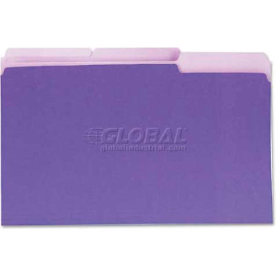 Universal® Recycled Interior File Folders, 1/3 Cut Top Tab, Legal, Violet, 100/Box