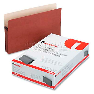 Universal® 5-1/4" Expansion File Pockets, Straight, Legal, Redrope/Manila, 10/Box