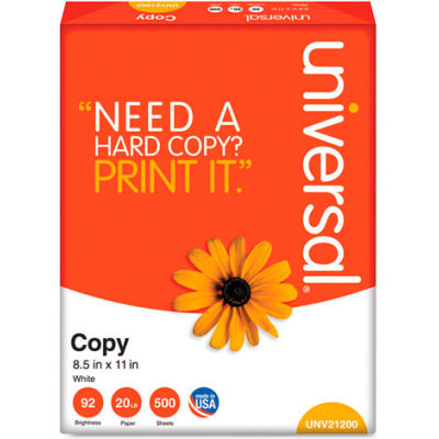 Copy Paper - Universal® UNV21200 - White - 8-1/2 x 11 - 20 lb. - 5000 Sheets/Carton