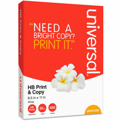 Copy Paper – Universal® UNV21200PLT – White - 8-1/2 x 11 - 20 lb. - 200,000 Sheets/Pallet