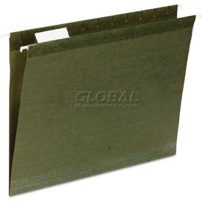 Universal® Reinforced Recycled Hanging Folder, 1/3 Cut, Letter, Standard Green, 25/Box