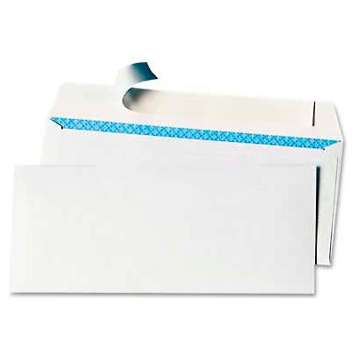 Universal One® Security Tinted Business Envelopes, #10, 9-1/2"W x 4-1/8"H, White, 100/Pack