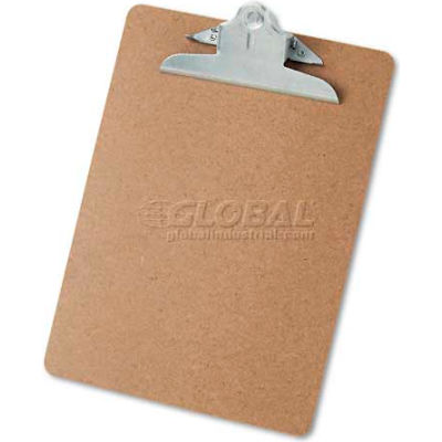 Universal Hardboard Clipboard, 1-1/4" Capacity, Holds 8-1/2 x 11, Brown