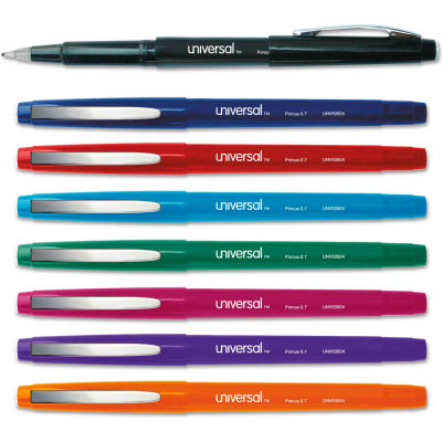 Universal™ Stick Porous Point Pen, Medium 0.7mm, Assorted Ink/Barrel, 8/Pack