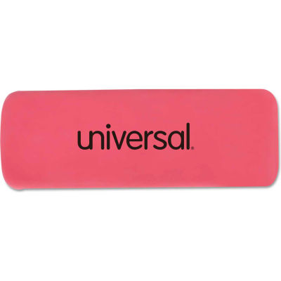Universal® Bevel Block Erasers, Rectangular, Small, Pink, Elastomer, 20/Pack
