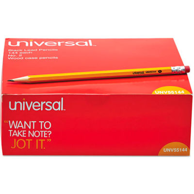 Universal Economy Woodcase Pencil, HB #2, Yellow Barrel, 144/Pack