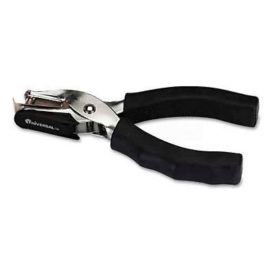 Universal Eight-Sheet Handheld 1/4" Hole Punch, Metal with Rubber Grip, Black