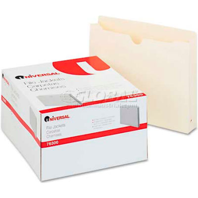 Universal® Economical File Jackets with 2" Expansion, Letter, 11 Point Manila, 50/Box