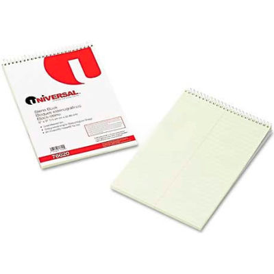 Universal® Steno Book, Gregg Rule, 6 x 9, Green, 60 Sheets/Pad
