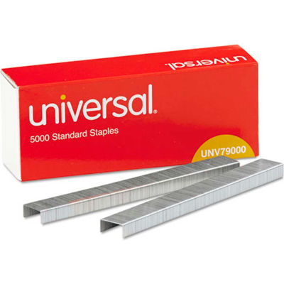 Universal Standard Chisel Point 210 Strip Count Staples, 5,000/Box, 5 Boxes per Pack