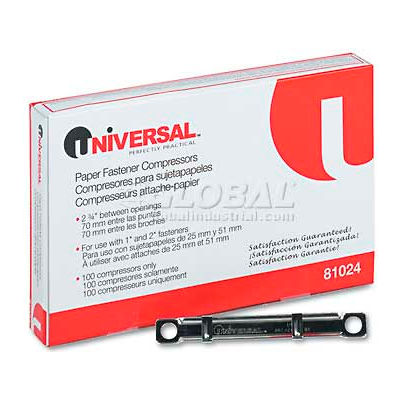 Universal® Compressors for File And Paper Fastener Prong Bases, 2-3/4 Inch Center, 100/Box