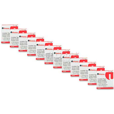 Universal Invisible Tape, 3/4" x 1296", 1" Core, Clear, 12 Rolls per Pack