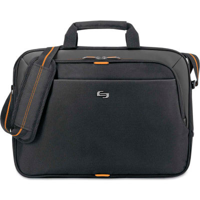 SOLO® Urban Slim Brief, 15.6", 16 3/4 x 1 3/4 x 11 3/4, Black