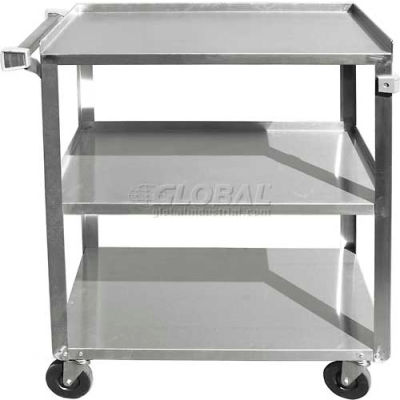 Update International BC-2415SS - Bus Cart, 27-1/2"L x 16-1/4"W x 32-1/8"H, Stainless Steel