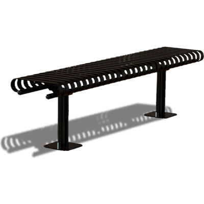 UltraPlay Kensington 72" Vertical Slat Bench, Backless, Black