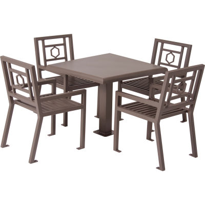 UltraPlay 36" Square Huntington Table w/ 4 Chairs, Spartan Bronze