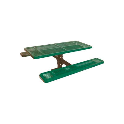 6' Single Pedestal Table, Surface Mount, Perforated 72"W x 70"D - Green