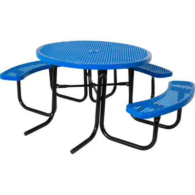 46" ADA Round Table, Perforated, Blue