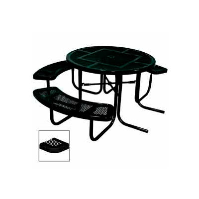 3 Seat 46 Ada Round Table Perforated 80 W X 63 D Black B246755 Globalindustrial Com 3 Seat 46 Ada Round Table Perforated, How Large Does A Round Table Need To Be Seat 80