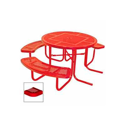 3 Seat 46 Ada Round Table Perforated 80 W X 63 D Red B246754 Globalindustrial Com 3 Seat 46 Ada Round Table Perforated, How Big Of Round Table To Seats 80