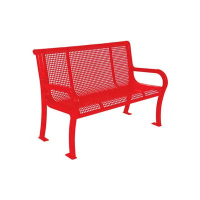 4' Lexington Bench, Perforated 48"W x 25"D - Red