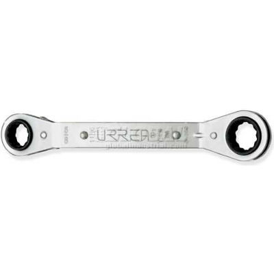 Urrea Offset Ratcheting Box-End Wrench, 1182, 5-7/16" Long, 3/8 x 7/16" Opening
