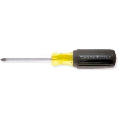 Urrea Cushion Grip Screwdriver, 9485, #2 Phillips Tip, 10-1/4"L, Round Shank, 6"L X 1/4" Shank