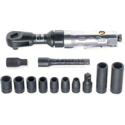 Urrea Heavy Duty Ratchet Wrench Set UP886HK, 1/2" Drive, 150 RPM, 50 ft-lb, 12 Pieces