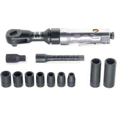 Urrea Heavy Duty Ratchet Wrench Set UP886HKM, 1/2" Drive, 150 RPM, 50 ft-lb, 12 Pieces