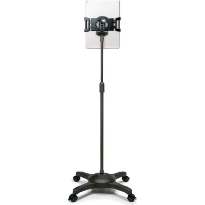 Aidata US-5123RB Universal Tablet Mobile ViewStand with Locking Casters, Black