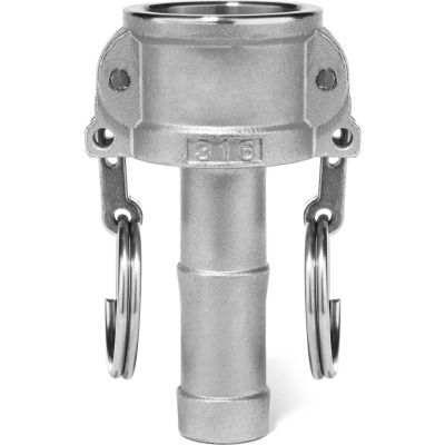 4" 316 Stainless Steel Type C Coupler with Hose Shank