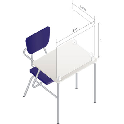 Plastic Dividers With Round Edge For Rectangular Desk 2 Sided, Mountable, Clear, PD-CRD-11 - Pkg Qty 8